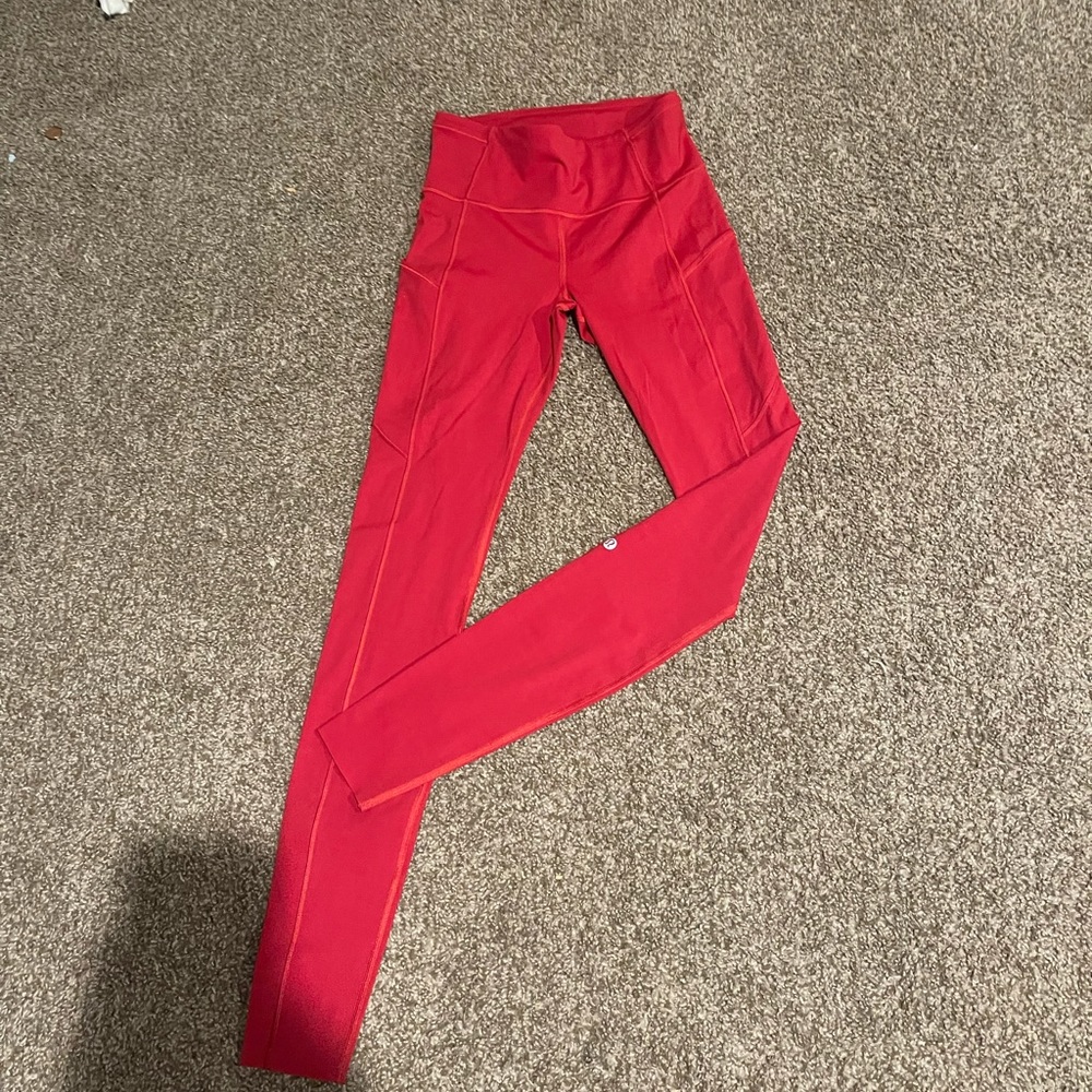 Fast and free red Lululemon leggings